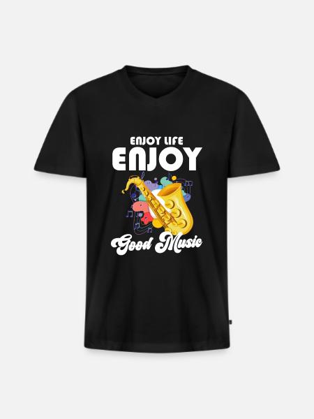 Music Instrument Town Musician - Men's Premium Organic T-shirt with V-neck - black