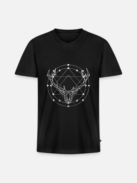 Runes Celtic Characters Spiritual - Men's Premium Organic T-shirt with V-neck - black