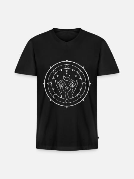 Rune symbolism sign element - Men's Premium Organic T-shirt with V-neck - black