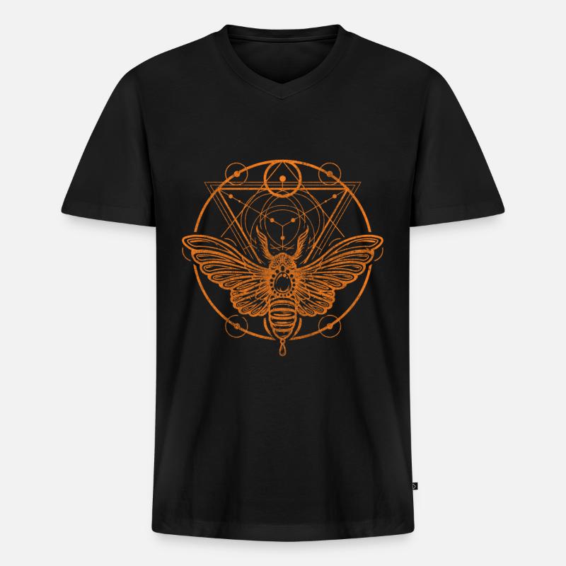 Rune Sonne Gothic - Männer Premium Bio T-Shirt mit V-Ausschnitt - Schwarz