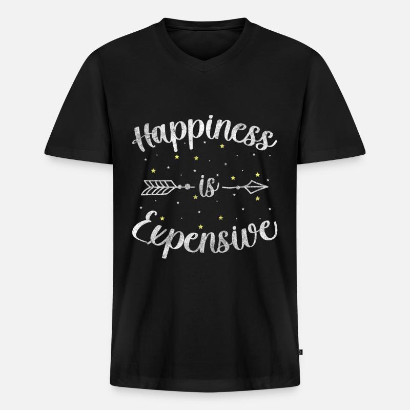 Motivation Positives Denken Optimismus - Männer Premium Bio T-Shirt mit V-Ausschnitt - Schwarz