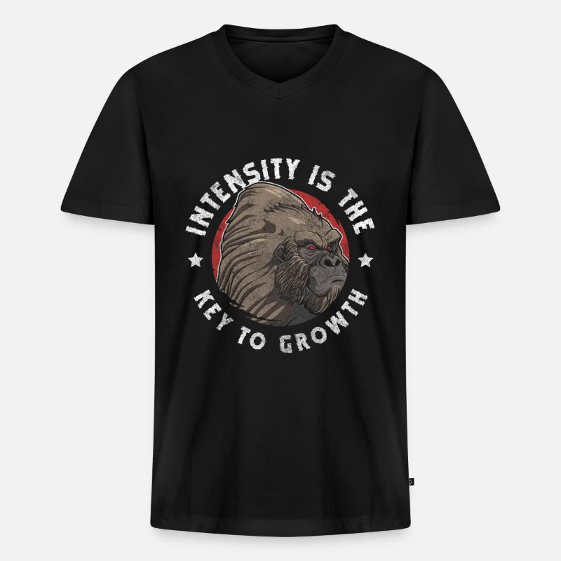 Gorilla Natur Menschenaffe - Männer Premium Bio T-Shirt mit V-Ausschnitt - Schwarz