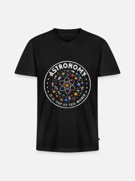 Space Stars Astronomy Earth - Men's Premium Organic T-shirt with V-neck - black