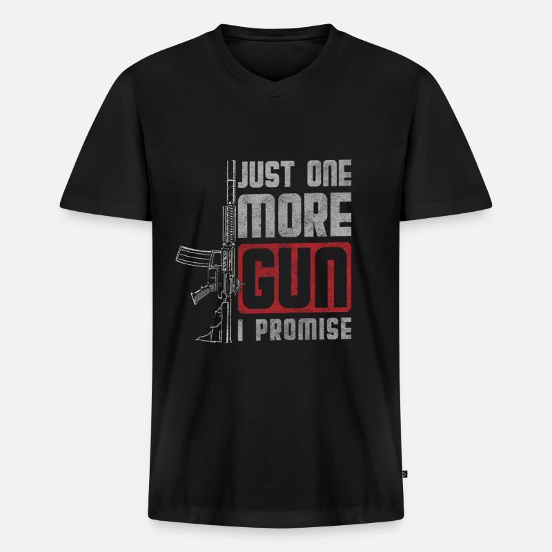 Waffe Munition Jagd Sturmgewehr - Männer Premium Bio T-Shirt mit V-Ausschnitt - Schwarz