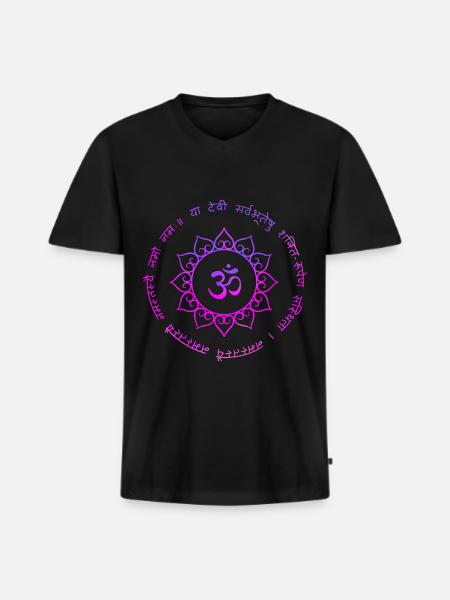 Buddhist symbol om aum - Men's Premium Organic T-shirt with V-neck - black