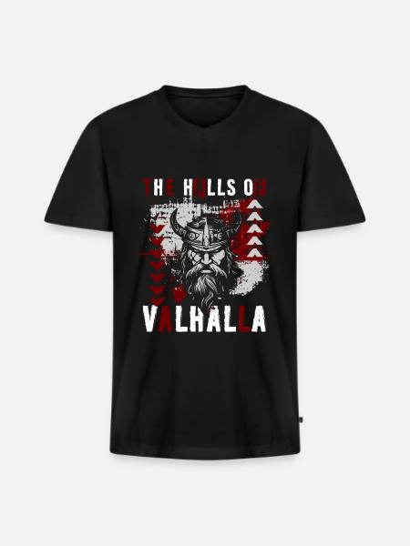 Style Polka Red - Men's Premium Organic T-shirt with V-neck - black