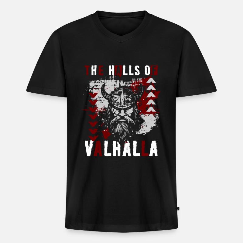 Style Polka Rot - Männer Premium Bio T-Shirt mit V-Ausschnitt - Schwarz