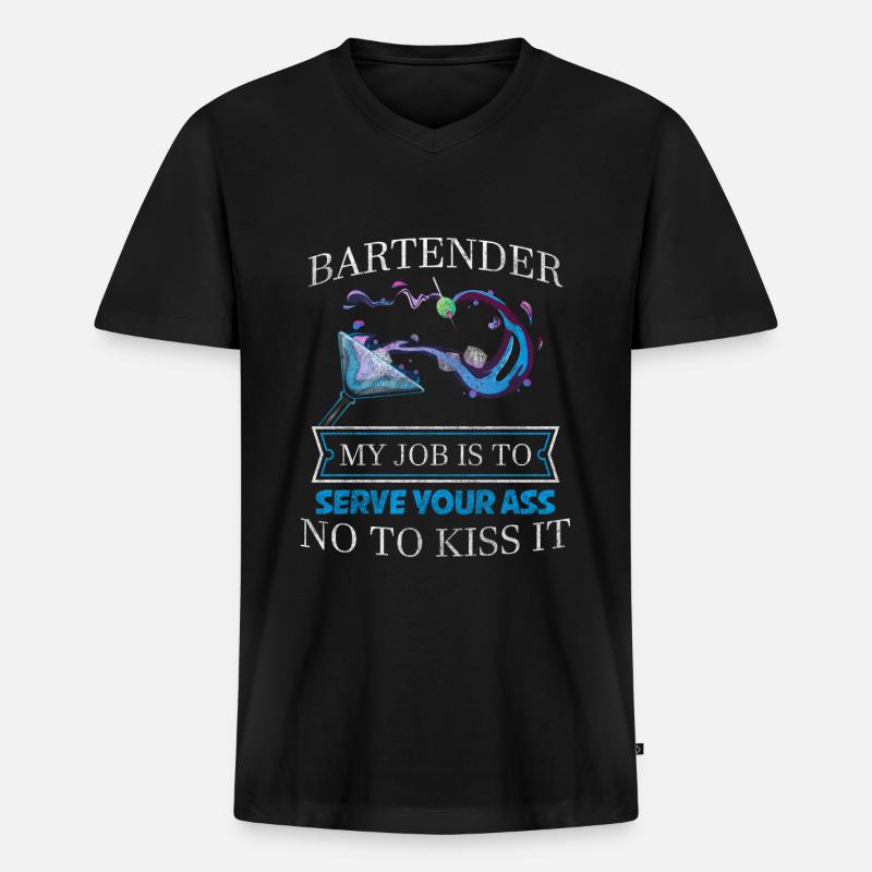 Bar Disko Getränke - Männer Premium Bio T-Shirt mit V-Ausschnitt - Schwarz