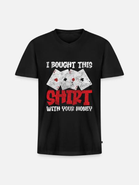 Player Casino Poker Skat - Men's Premium Organic T-shirt with V-neck - black