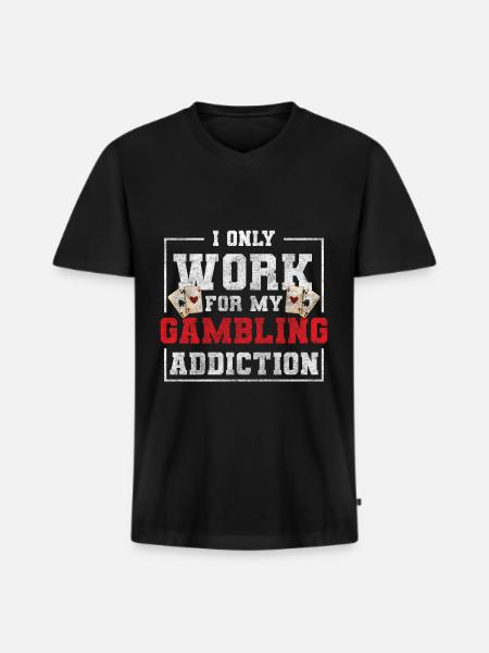 Card Player Gambling Win Bluff - Men's Premium Organic T-shirt with V-neck - black