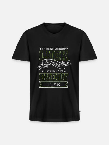 Player Cards Poker Fuldt Hus - Premium økologisk T-shirt med V-hals til mænd - sort