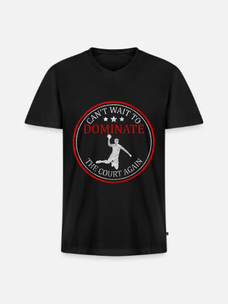 Handball Sportsman Team Goal - Men's Premium Organic T-shirt with V-neck - black
