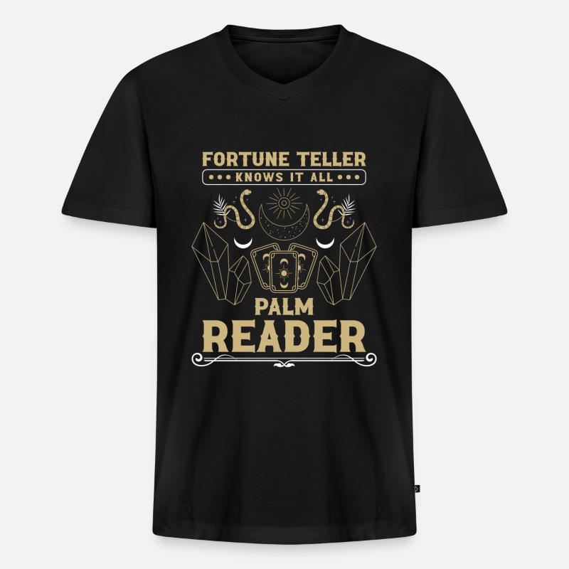 Kristallkugel Astrologie Hellsehen Sternzeichen - Männer Premium Bio T-Shirt mit V-Ausschnitt - Schwarz