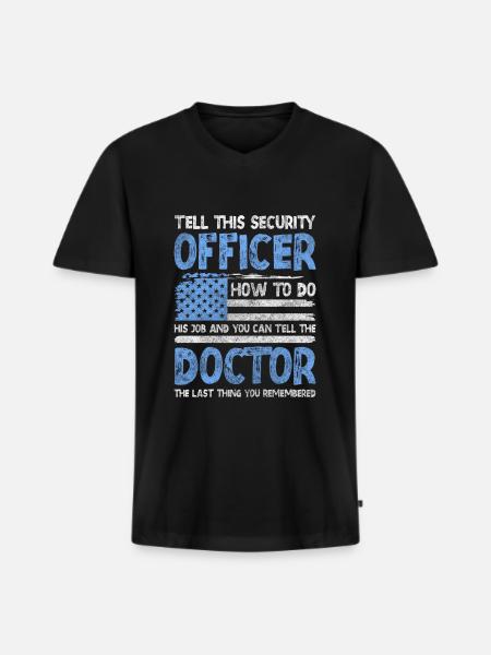 Security Schutz Sarkasmus Fachkraft - Männer Premium Bio T-Shirt mit V-Ausschnitt - Schwarz