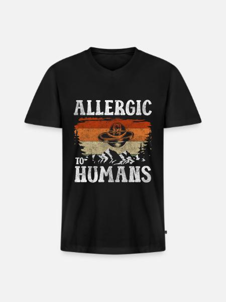 Aliens Universe Earthling Astronaut - Men's Premium Organic T-shirt with V-neck - black
