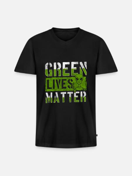 Alien Area 51 - Men's Premium Organic T-shirt with V-neck - black