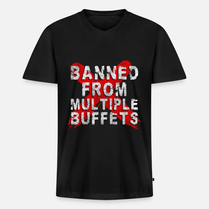 Buffet Hunger Hotel Vielesser - Männer Premium Bio T-Shirt mit V-Ausschnitt - Schwarz