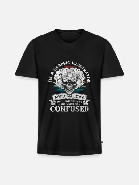 Designer Modern Art - Men's Premium Organic T-shirt with V-neck - black