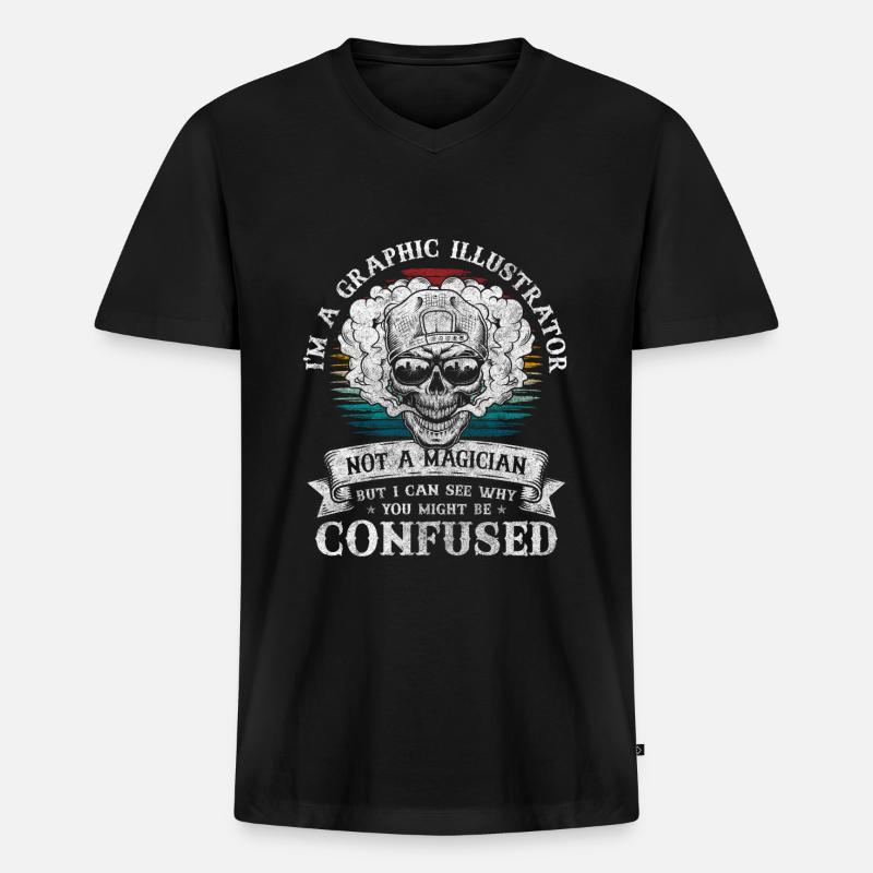 Designer Moderne Kunst - Männer Premium Bio T-Shirt mit V-Ausschnitt - Schwarz