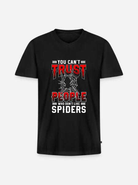Spiders Nature Arachnids - Men's Premium Organic T-shirt with V-neck - black
