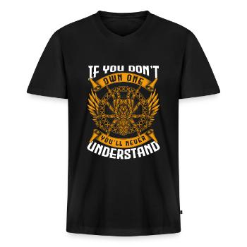 Spinne Tier Netz Acht Augen - Männer Premium Bio T-Shirt mit V-Ausschnitt - Schwarz - Vorne - Nico (187cm)