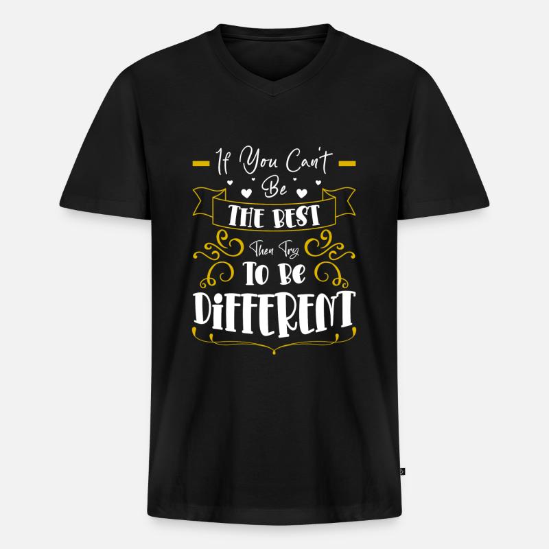 Perfekt Individuell - Männer Premium Bio T-Shirt mit V-Ausschnitt - Schwarz
