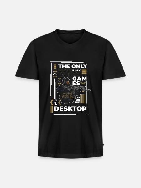 PC Online Keyboard Graphics - Men's Premium Organic T-shirt with V-neck - black
