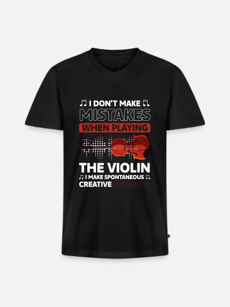 Musician, Violinist, Classical, String Instrument - Men's Premium Organic T-shirt with V-neck - black