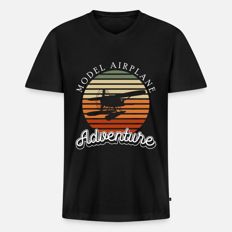 Modellbauer Himmel Modell - Männer Premium Bio T-Shirt mit V-Ausschnitt - Schwarz