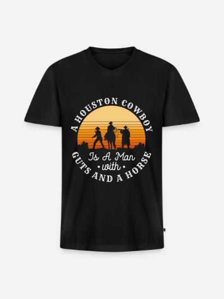 Lasso de rodéo - T-shirt encolure en V Premium bio Homme - noir