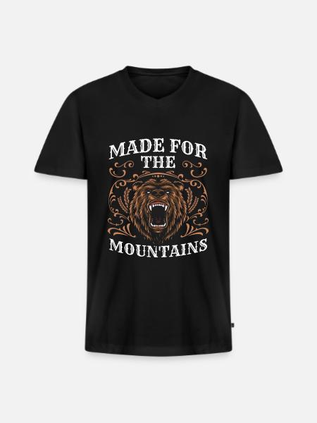 Wilderness Strong - Men's Premium Organic T-shirt with V-neck - black