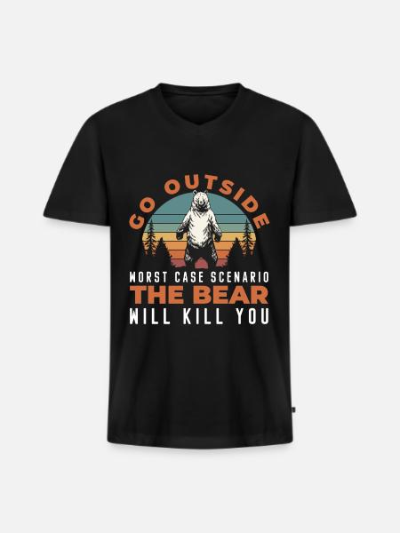 Sauvage Stark Berlin - T-shirt encolure en V Premium bio Homme - noir
