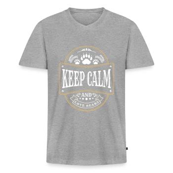 Wildnis Stärke Natur Berlin - Männer Premium Bio T-Shirt mit V-Ausschnitt - Grau meliert - Vorne