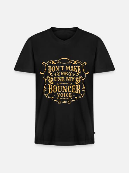 Security Service Bodyguard Guard Entry - Men's Premium Organic T-shirt with V-neck - black
