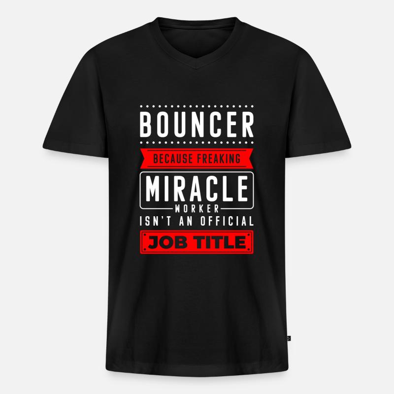 Sicherheitsdienst Beruf Groß Eingang - Männer Premium Bio T-Shirt mit V-Ausschnitt - Schwarz