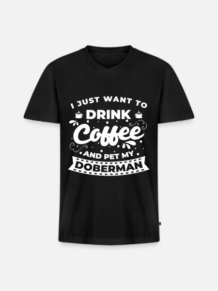 Doberman Protect Schutzhund - Men's Premium Organic T-shirt with V-neck - black