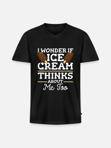 Eiscreme Sommer - Männer Premium Bio T-Shirt mit V-Ausschnitt - Schwarz