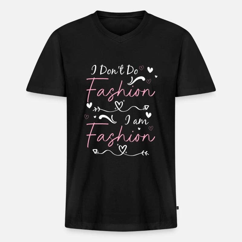 Mode Kleidung Trend - Männer Premium Bio T-Shirt mit V-Ausschnitt - Schwarz