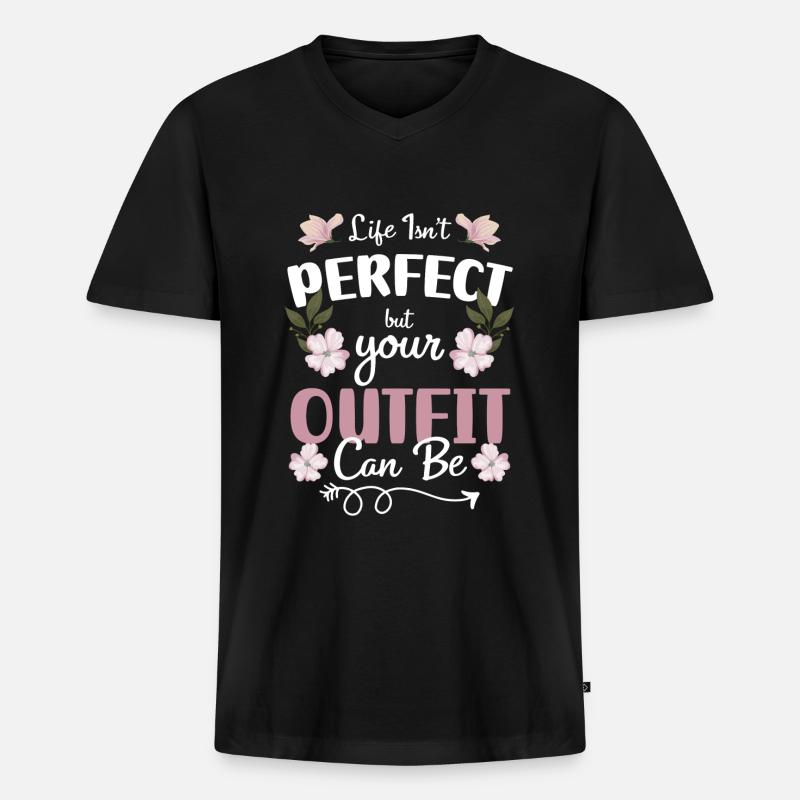 Mode Mode Défilé de mode - T-shirt encolure en V Premium bio Homme - noir