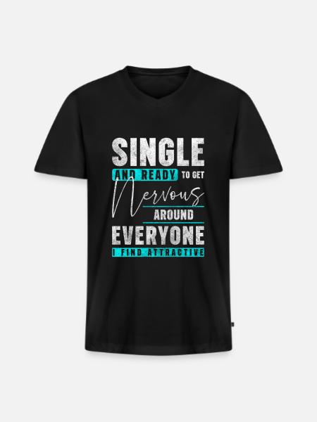 Relation Flirt d’amour - T-shirt encolure en V Premium bio Homme - noir