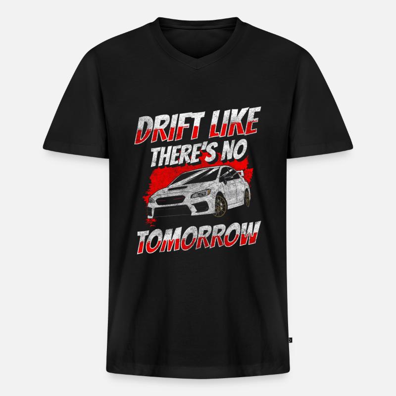 Drifting Straßenrennen - Männer Premium Bio T-Shirt mit V-Ausschnitt - Schwarz