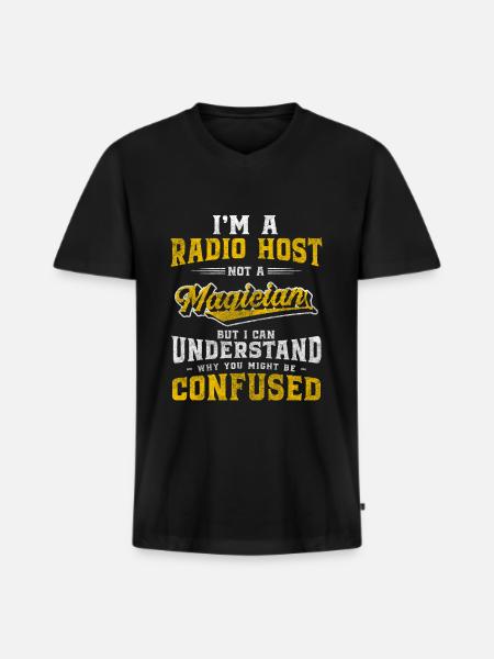 Presenter Show Radio Wave Announcement - Men's Premium Organic T-shirt with V-neck - black