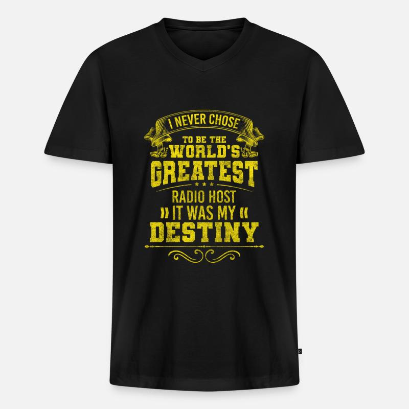 Moderator Radioshow Beruf Retro - Männer Premium Bio T-Shirt mit V-Ausschnitt - Schwarz