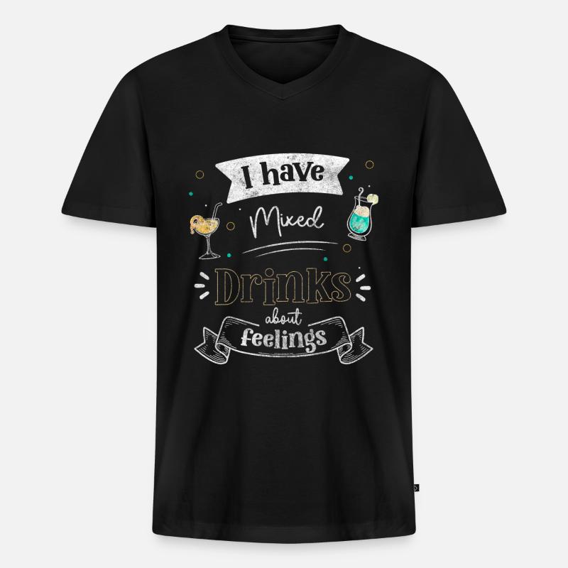 Bartender Beer Drinker Gin - Men's Premium Organic T-shirt with V-neck - black