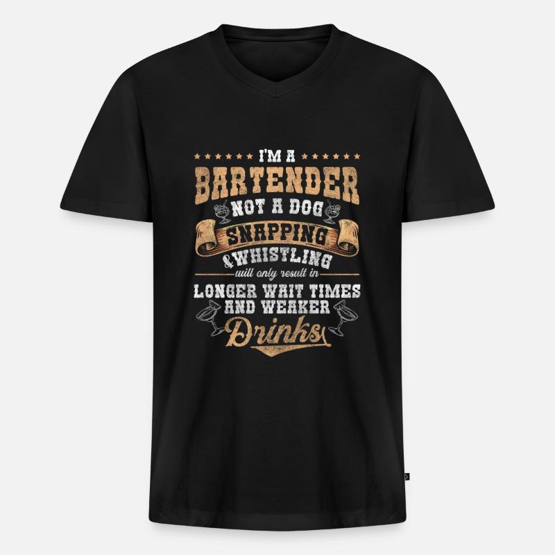 Bartender Alcohol Drinker Celebrations - Men's Premium Organic T-shirt with V-neck - black