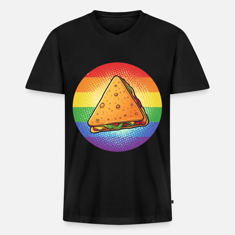LGBTQ Nacho - Männer Premium Bio T-Shirt mit V-Ausschnitt - Schwarz