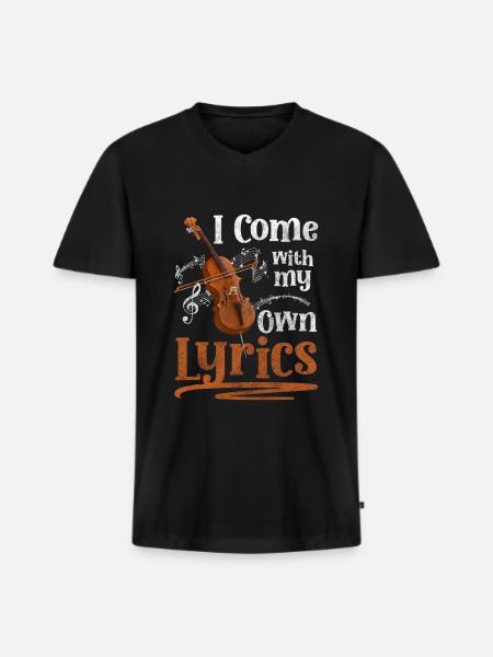 Street Musician Instrument Entertainment Musical - Men's Premium Organic T-shirt with V-neck - black