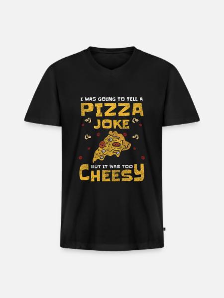 Boulanger pizza restauration rapide - T-shirt encolure en V Premium bio Homme - noir