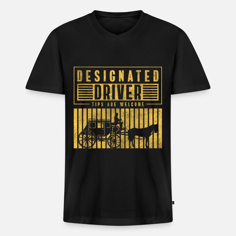 Pferdekutscher Beruf Gast Kutschieren - Männer Premium Bio T-Shirt mit V-Ausschnitt - Schwarz