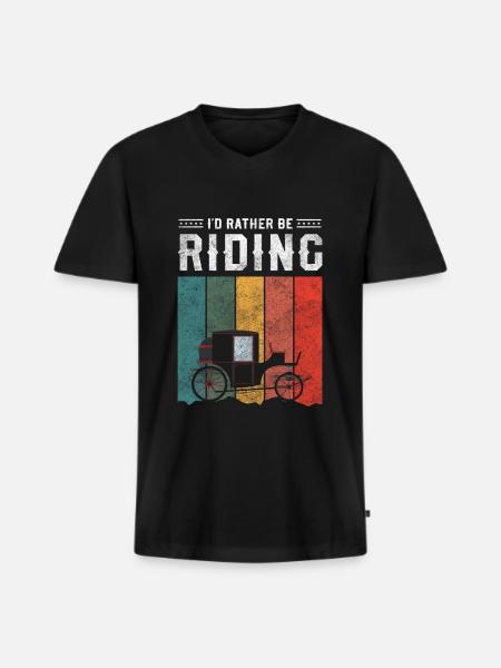 Métier de calèche Métier - T-shirt encolure en V Premium bio Homme - noir